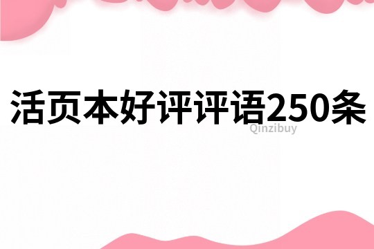 活頁本好評評語250條