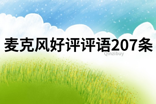 麥克風好評評語207條