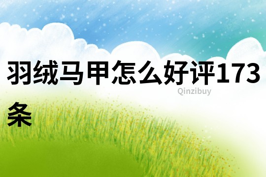 羽絨馬甲怎么好評173條