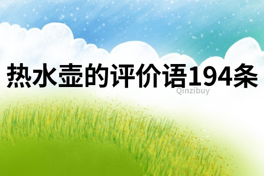 熱水壺的評(píng)價(jià)語194條