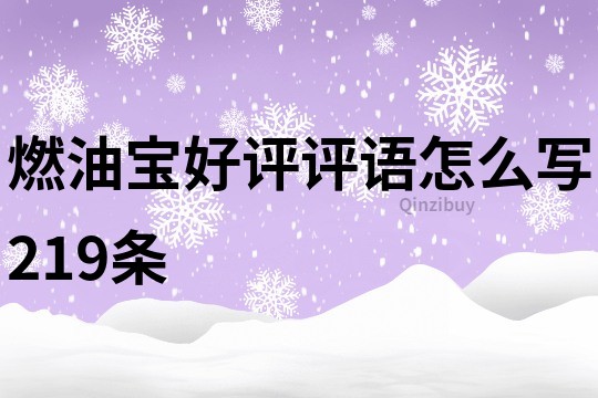 燃油寶好評(píng)評(píng)語(yǔ)怎么寫219條