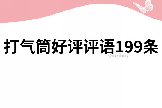 打氣筒好評評語199條
