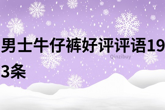 男士牛仔褲好評評語193條