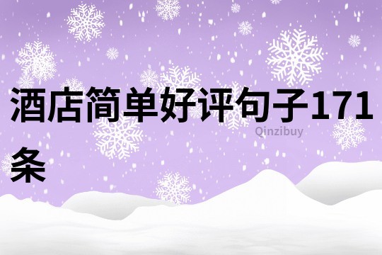 酒店簡單好評句子171條