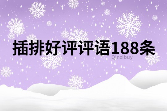 插排好評評語188條