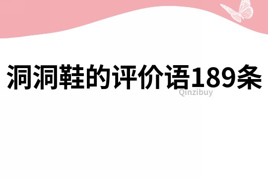 洞洞鞋的評(píng)價(jià)語189條