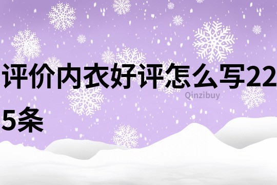 評價內衣好評怎么寫225條