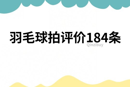 羽毛球拍評價184條