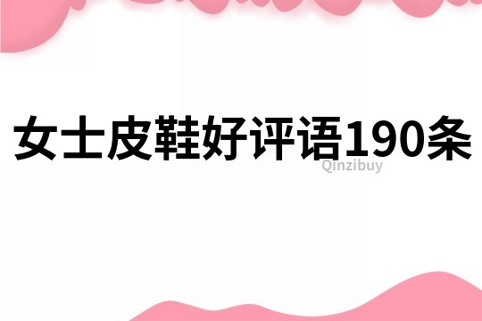 女士皮鞋好評語190條