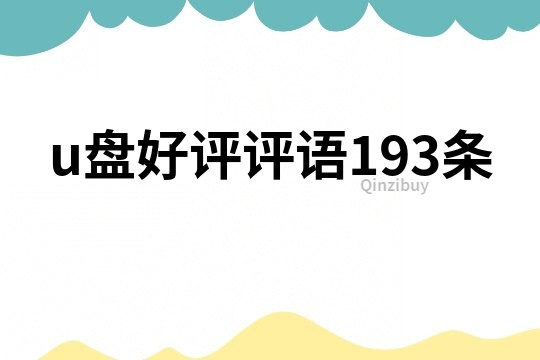 u盤好評(píng)評(píng)語(yǔ)193條