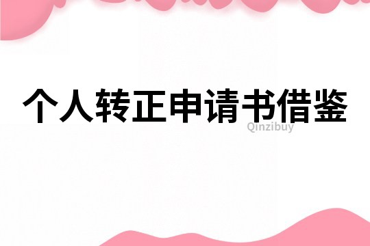 個人轉(zhuǎn)正申請書借鑒