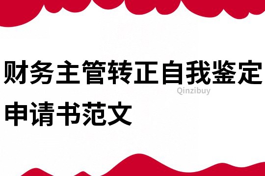 財務主管轉正自我鑒定申請書范文