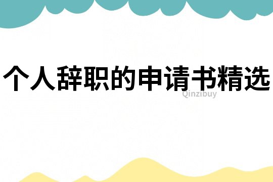 個人辭職的申請書精選