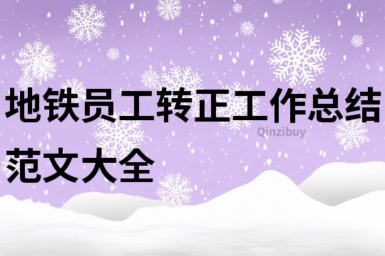 地鐵員工轉正工作總結范文大全
