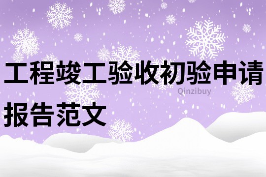 工程竣工驗收初驗申請報告范文