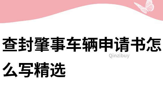 查封肇事車輛申請書怎么寫精選