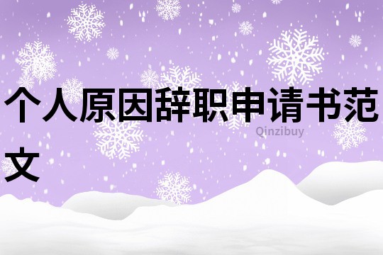 個人原因辭職申請書范文
