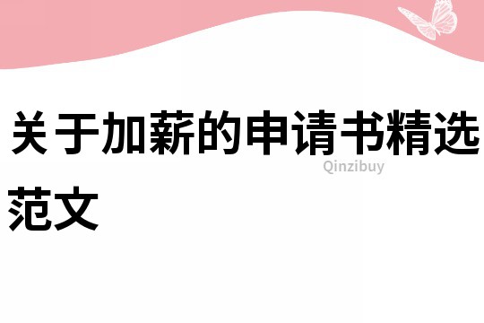 關于加薪的申請書精選范文