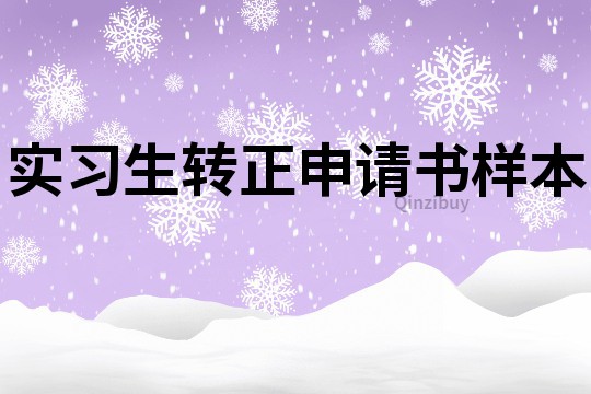 實習生轉正申請書樣本