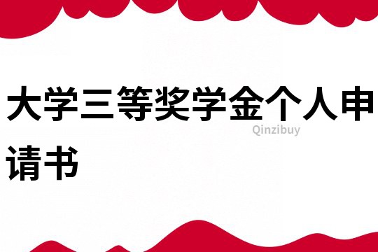 大學三等獎學金個人申請書