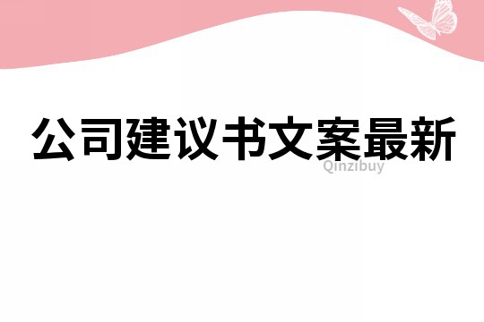 公司建議書文案最新