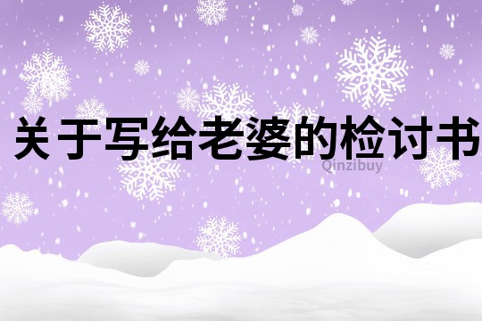 關(guān)于寫給老婆的檢討書