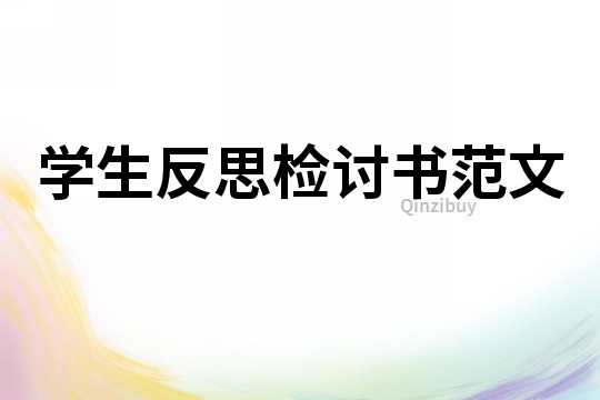 學生反思檢討書范文