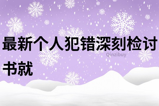最新個人犯錯深刻檢討書就