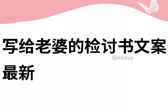 寫給老婆的檢討書文案最新