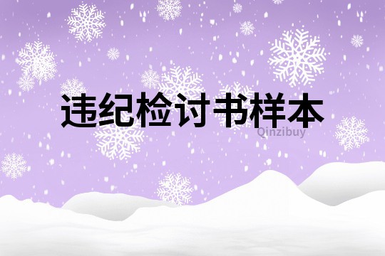 違紀檢討書樣本