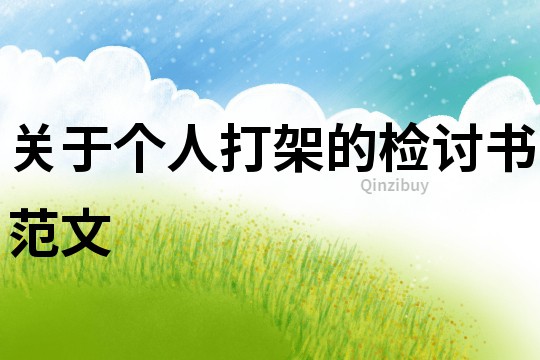 關于個人打架的檢討書范文