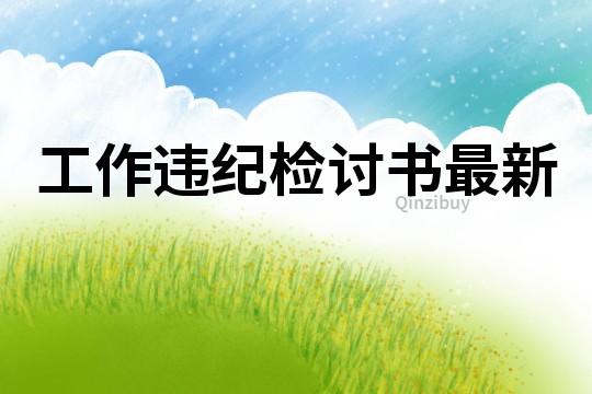 工作違紀檢討書最新