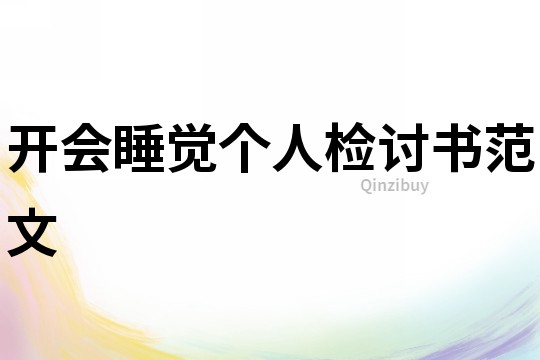 開會睡覺個人檢討書范文