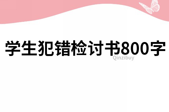學生犯錯檢討書800字