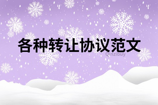 各種轉(zhuǎn)讓協(xié)議范文