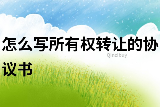 怎么寫所有權轉讓的協議書