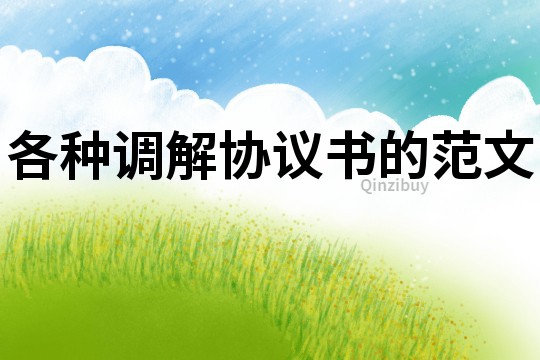 各種調解協議書的范文