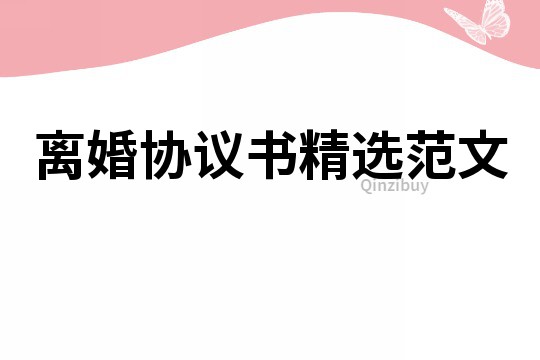 離婚協(xié)議書精選范文