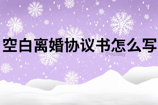 空白離婚協議書怎么寫