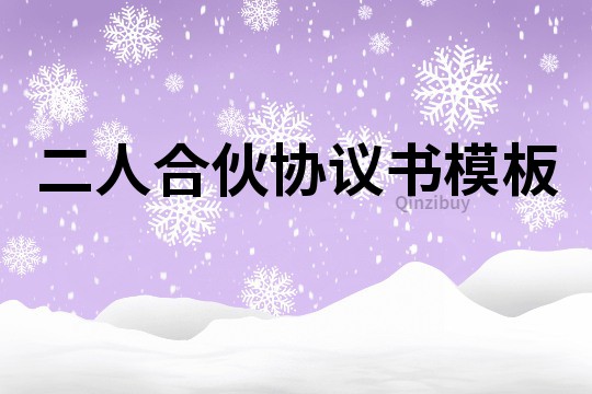 二人合伙協議書模板