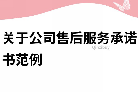 關于公司售后服務承諾書范例