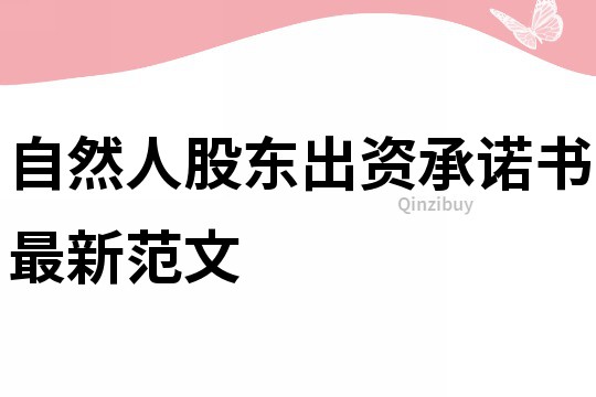 自然人股東出資承諾書最新范文