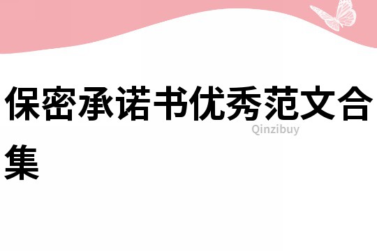 保密承諾書優秀范文合集