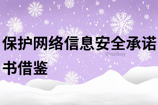 保護網絡信息安全承諾書借鑒