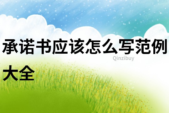 承諾書應該怎么寫范例大全