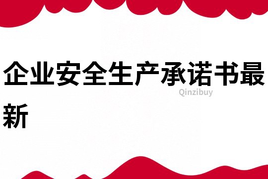 企業安全生產承諾書最新
