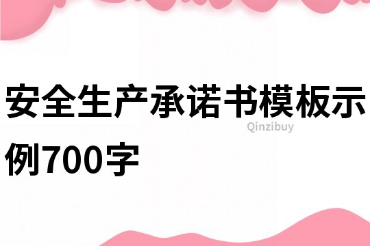 安全生產(chǎn)承諾書模板示例700字