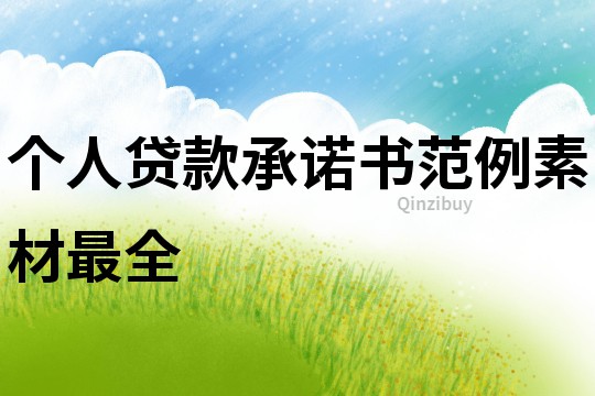個人貸款承諾書范例素材最全