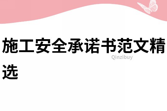 施工安全承諾書范文精選