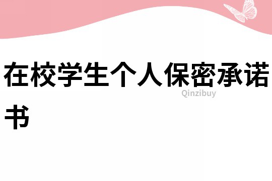 在校學生個人保密承諾書